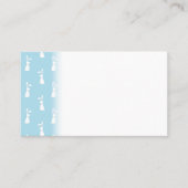 Weißer Ostern Bunny Rabbit Oars Pastell Blauer Frü Platzkarte (Vorderseite)