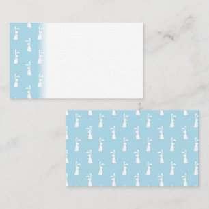 Weißer Ostern Bunny Rabbit Oars Pastell Blauer Frü Platzkarte