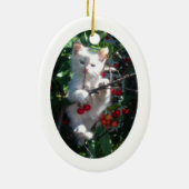 Weißer Oval-Foto Keramik Ornament (Hinten)