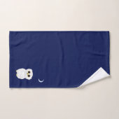Weißer Owl & Crescent Moon auf Navy Blue Badhandtuch Set (Handtuch)