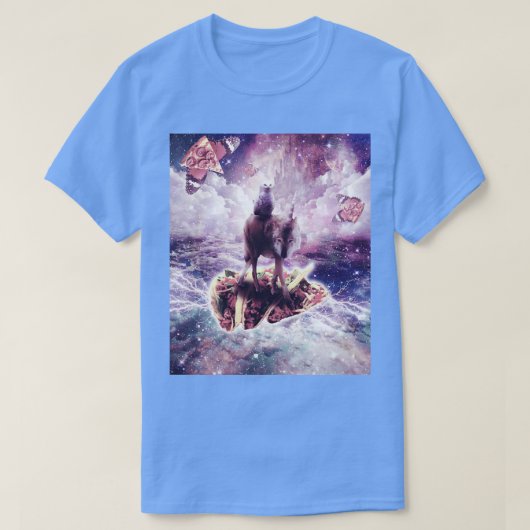 Weißer Owl Riding Unicorn Wolf auf Taco T-Shirt (Design vorne)