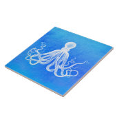 Weißer Ozean Blaue Wasserfarbe  Fliese (Seite)