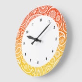 Weißer Palisander mit orangefarbenem bis gelbem Ob Große Wanduhr (Winkel)