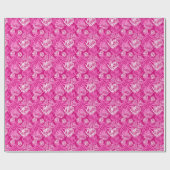Weißer Palm Frontend auf rosa Wrapping Paper Geschenkpapier (Flach)