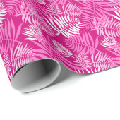 Weißer Palm Frontend auf rosa Wrapping Paper Geschenkpapier (Rolleneckpunkt)