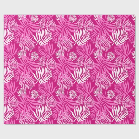 Weißer Palm Frontend auf rosa Wrapping Paper Geschenkpapier (Flach)