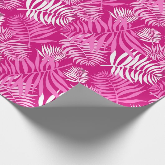 Weißer Palm Frontend auf rosa Wrapping Paper Geschenkpapier (Ecke)