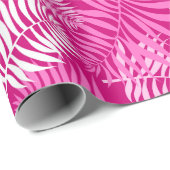 Weißer Palm Frontend auf rosa Wrapping Paper Geschenkpapier (Rolleneckpunkt)