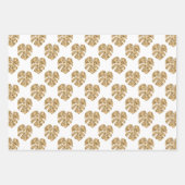 Weißer Palmenblätterdmuster Monstera Geschenkpapier Set (Vorderseite 3)