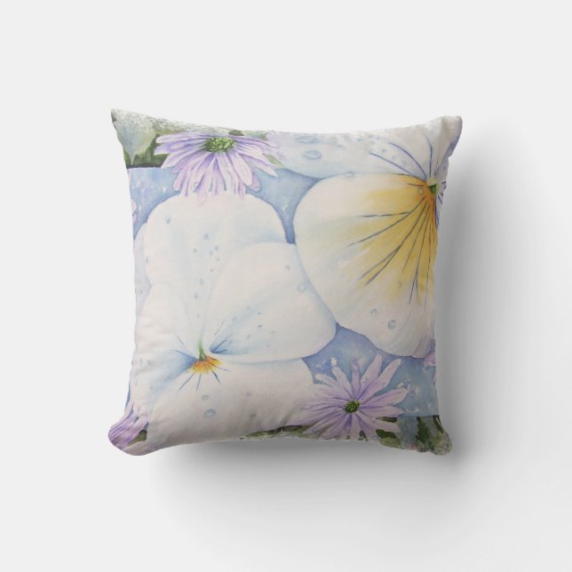 WEISSER PANSY PARTY PILLOW TITEL KISSEN (Vorderseite)