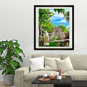 Weißer Papagei mexikanisches Poster