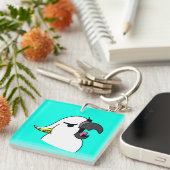 Weißer Papagei mit lustigem Text Schlüsselanhänger (Vorderseite rechts)