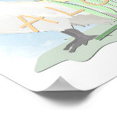 Weißer Papageienkakadu in palmenfarbenen Blätter. Poster (Ecke)