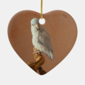 Weißer Parrotlet Keramik Ornament (Hinten)