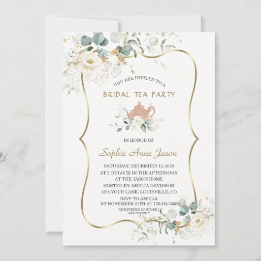 Weißer Party Einladung (Vorderseite)