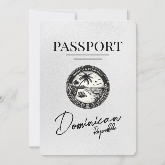 Weißer Pass der Dominikanischen Republik Save the  Save The Date (Vorderseite)