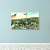 Weißer Pass mit russischer und amerikanischer Flag Leinwanddruck (Insitu (Holzboden))