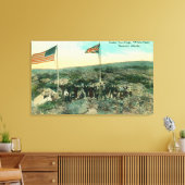Weißer Pass mit russischer und amerikanischer Flag Leinwanddruck (Insitu (Wohnzimmer))