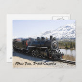 Weißer Pass Zug in Schnee Postkarte (Vorne/Hinten)