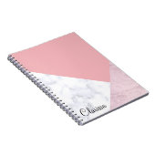 Weißer Pastellrosamarmor des eleganten Kükens Notizblock (Rechte Seite)