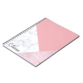 Weißer Pastellrosamarmor des eleganten Kükens Notizblock (Linke Seite)