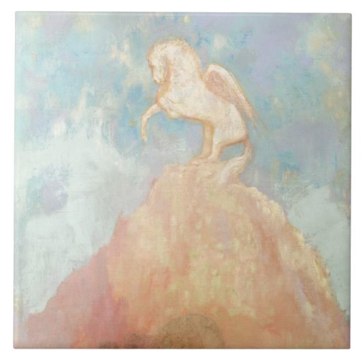 Weißer Pegasus, c.1908 (Öl auf Leinwand) Fliese (Vorderseite)