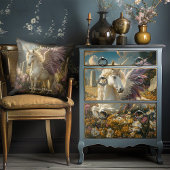 Weißer Pegasus mit Lila Flügelfantasie Mythisch Seidenpapier