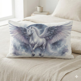Weißer Pegasus mondbeschienene Flügel himmlischer Lendenkissen