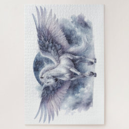 Weißer Pegasus mondbeschienene Flügel himmlischer Puzzle