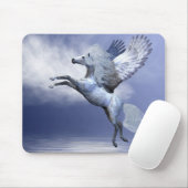 Weißer Pegasus Mousepad (Mit Mouse)