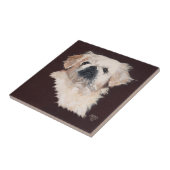 Weißer Pekingese Hund Fliese (Seite)