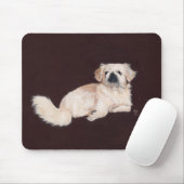 Weißer Pekingese-Hund Mousepad (Mit Mouse)