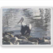 Weißer Pelikan Aufkleber (Vorderseite)
