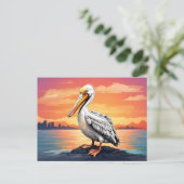 Weißer Pelikan Postkarte (Stehend Vorderseite)