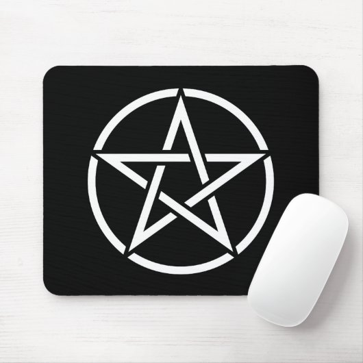 Weißer Pentagram Mousepad (Mit Mouse)