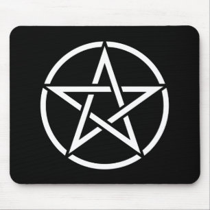Weißer Pentagram Mousepad