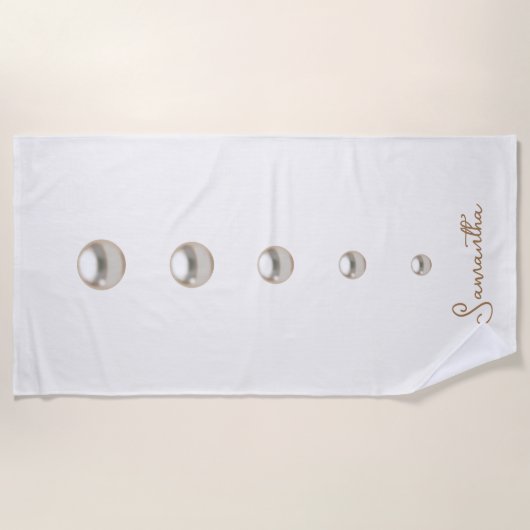 weißer Perlen Strandtuch (Vorderseite)