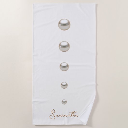 weißer Perlen Strandtuch (Vorderseite)