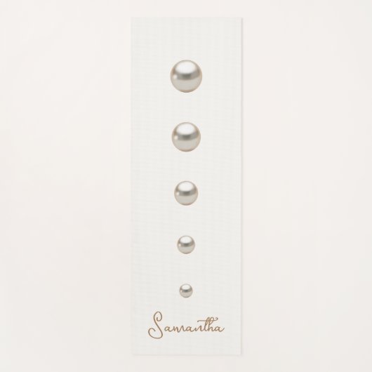 weißer Perlen Yogamatte (Vorderseite)