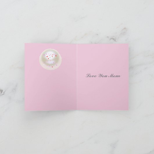 Weißer Perleneffekt essbare Muttertag Karte (Innenseite)