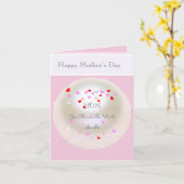 Weißer Perleneffekt essbare Muttertag Karte (Gelbe Blume)