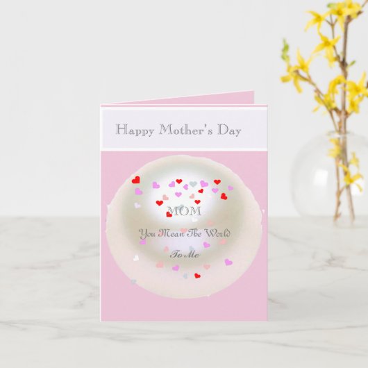 Weißer Perleneffekt essbare Muttertag Karte (Gelbe Blume)