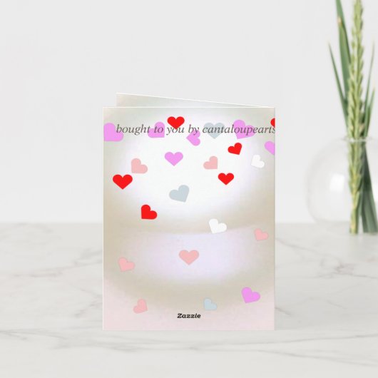 Weißer Perleneffekt mit Herzen Karte (Rückseite)