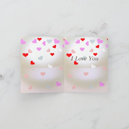 Weißer Perleneffekt mit Herzen Karte (Innenseite)