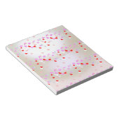 Weißer Perleneffekt mit Herzen Notizblock (angewinkelt)