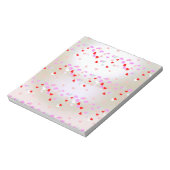 Weißer Perleneffekt mit Herzen Notizblock (Rotiert)