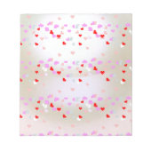 Weißer Perleneffekt mit Herzen Notizblock (Vorderseite)