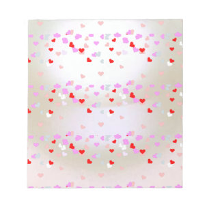 Weißer Perleneffekt mit Herzen Notizblock