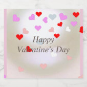 Weißer Perleneffekt mit Herzen Schaumweinetikett (Einzelnes Label)