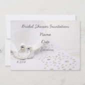 Weißer Perlenring auf weißem Brautparty der Musche Einladung (Vorderseite)